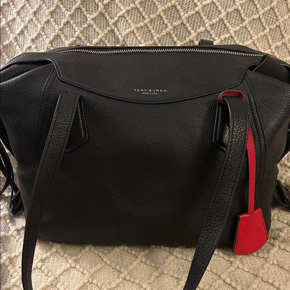 Tory Burch Black and Red Satchel - Picture 11 of 16